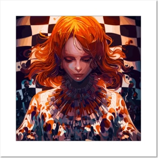 Anime girl chess master Posters and Art